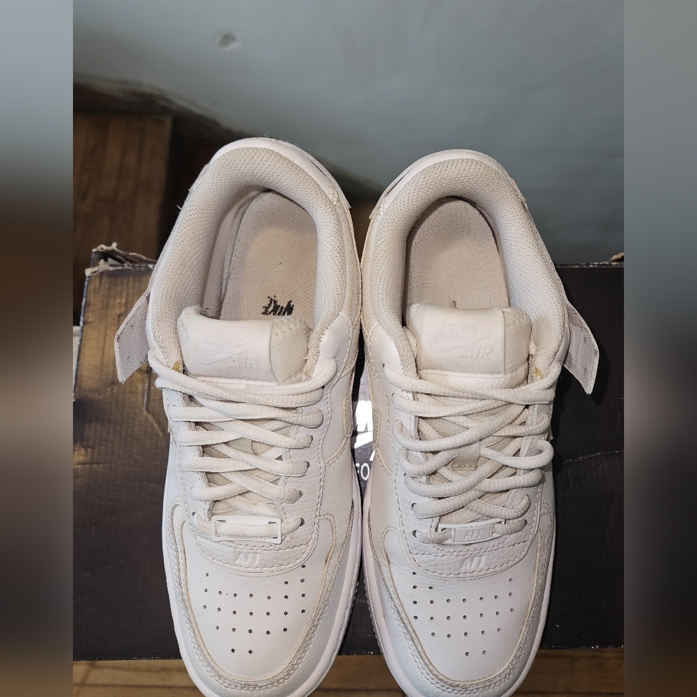 Nike White AF1 Shadow Sneakers - Picture 2 of 6